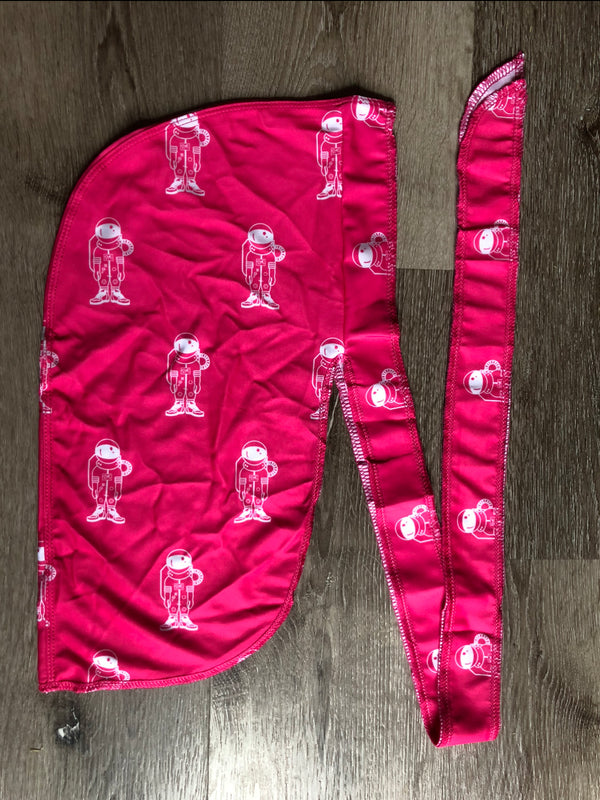 Pink/ white Astro Durag