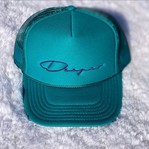 Jade Deeper Trucker Hat (Purple Logo)