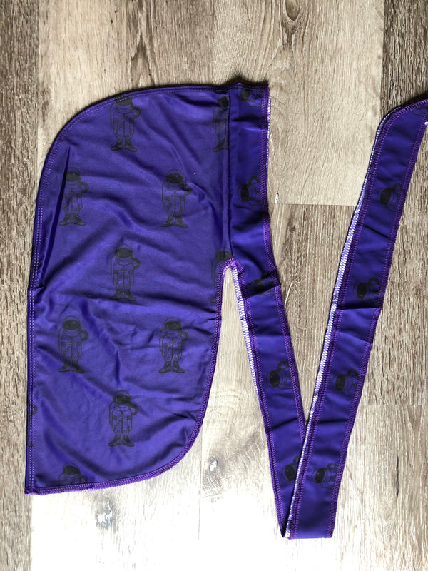 Purple/ black Astro Durag