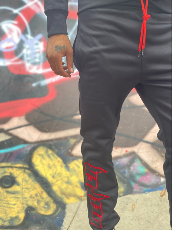 Deeper Tracksuit (Black/Red)