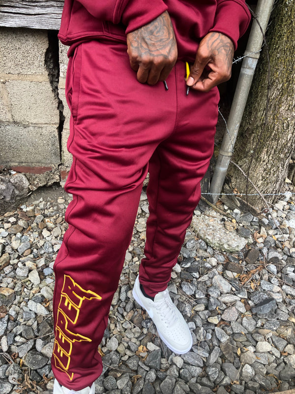 Deeper Tracksuit (Maroon/ Yellow)