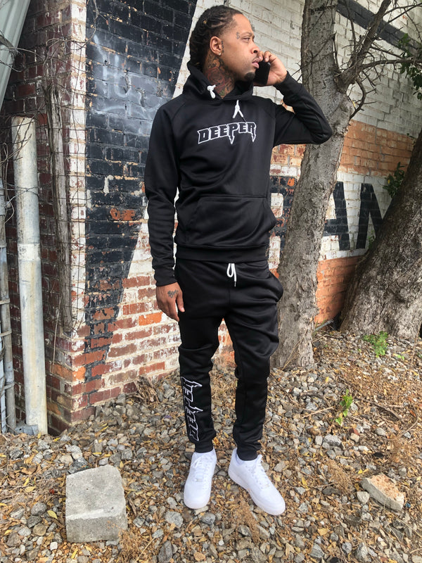 Deeper Tracksuit (Black/White)