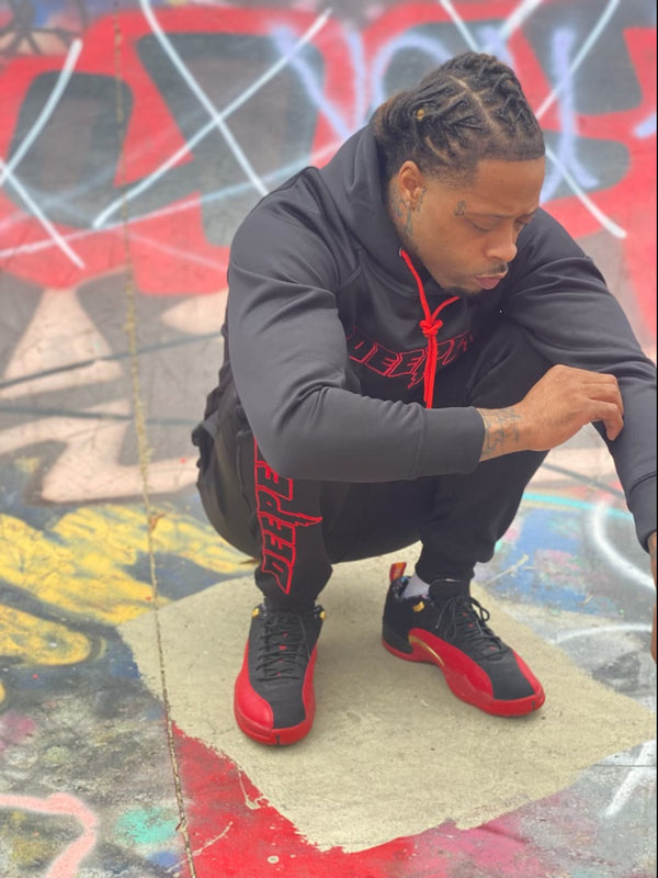 Deeper Tracksuit (Black/Red)