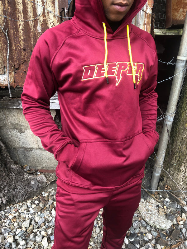 Deeper Tracksuit (Maroon/ Yellow)