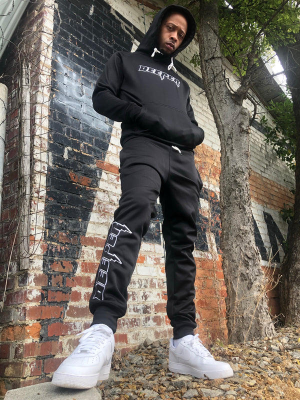 Deeper Tracksuit (Black/White)